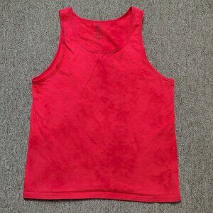 FRUIT OF THE LOOM Platinum Tank Top Men M Red Bleach Dyed 100% Cotton Summer
